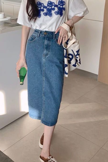 Denim Midi Skirt