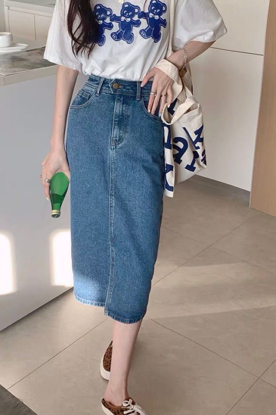 Denim Midi Skirt