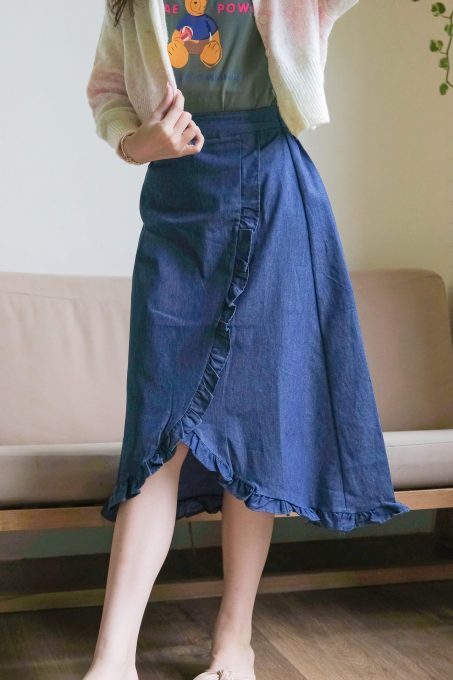 Denim Frill Skirt