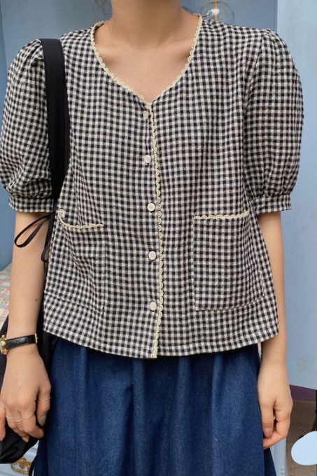 Gingham Pocket Top