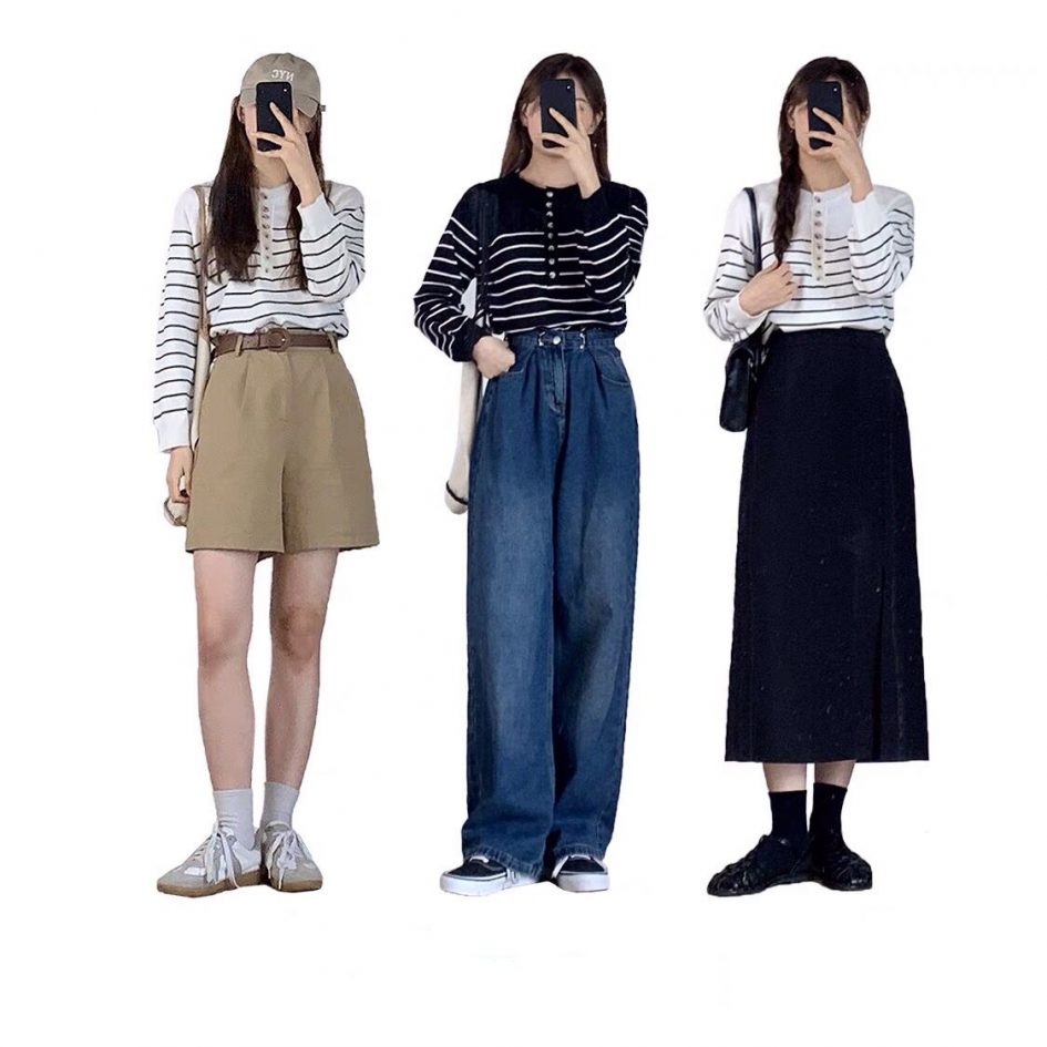 Stripe Button Knitwear