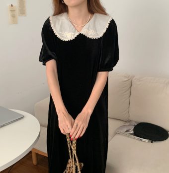Velvet Collar Dress