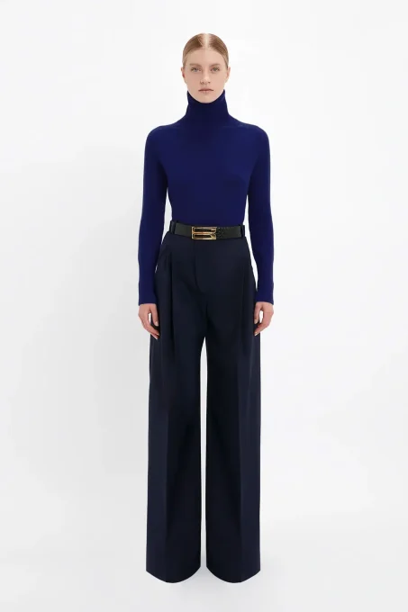 Wide Leg Trouser In Midnight